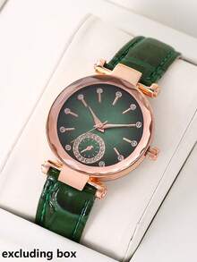 时尚简约女士石英腕表，休闲超薄。 - 玫瑰金 - 查看 2