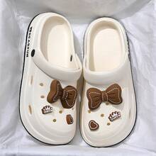 Sandale damă casual respirabile, cu fundă decorativă, papuci de plajă ușori și plate, potrivite pentru exterior/interior, disponibile în mai multe culori - Alb (funda de dragoste) - Vizualizare 12