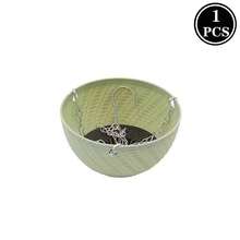 1/2 سلة معلقة بلاستيكية - تصميم بيضاوي مخطط، قوية ومقاومة للطقس للاستخدام الداخلي والخارجي، أصيص زهور معلق للحديقة والشرفة والفناء، مع سلسلة مرفقة، سطح مطلي مخطط للاستخدام الداخلي والخارجي - متعدد الألوان - مشاهدة 12