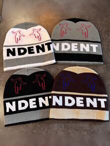 1pc Niche Letter Knit Beanie Hat, Unisex Autumn/Winter Warm Headwear, Suitable For Casual, Streetwear, Couples, Students