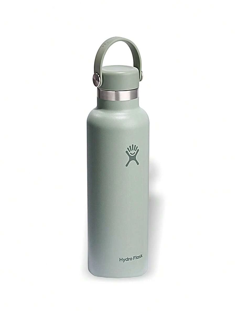 Hydro Flask Flex Cap 男女通用运动水壶，吸汗轻便，坚固耐用，易于清洗，防漏，用途广泛，适合户外、学校等场所，灰色/绿色，21盎司，S21CSX374 - 灰綠色 - 查看 1