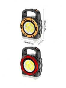 1pc Solar Powered Multifunctional Portable Lamp, Long-Range Floodlight Dual Mode Lighting, Outdoor Emergency Phone Charger Light, Suitable For Camping, Night Searching, Emergency Power Supply, Multi-Light Switching And Outdoor Scenarios - Solar Hand Lamp - View 3