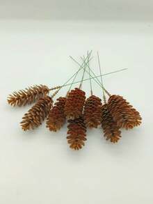 1/10 Stück braune künstliche Tannenzapfen, künstliche Tannenzapfen mit Stielen, für Herbstdekoration, Heimdekoration, Winterdekoration, Thanksgiving Weihnachten natürliche Tannenzapfen Dekorationen, DIY Kranz Dekoration, Herbst Heimdekoration, Hochzeitsdekoration - Verschiedenfarbig - Übersicht 4