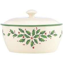 Lenox Holiday ón para salsa con esparcidor, Cazuela cobierta, Ivory, Pequeño, 1(Cazuela cubierta) - Multicolor - Ver 1