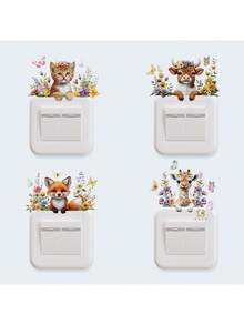 BRUP 1/2/3 Sheets Animal Wall Stickers With Lion Giraffe Zebra And Monkey Designs, Removable Peel And Stick Animal Decals For Kids Room Nursery Bedroom Decor, Wildlife Adventure Theme Art - Multicolor - View 10