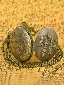 复古青铜石英怀表，饰有精美的蝴蝶和花卉镂空图案 - 不防水，合金表壳，圆形表盘 - 是送给情侣、家人和朋友的理想礼物