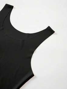 5 paczek bezszwowej kamizelki – wielokolorowej, ultramiękkiej, z okrągłym dekoltem i bez krawędzi, podstawowej - Czarne - Zobacz 6