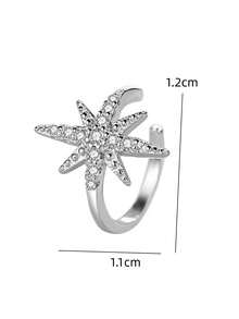 1 chiếc khuyên tai hình sao bát giác bằng đồng Zirconia, khuyên tai kẹp hình sao, thích hợp đeo hàng ngày, dự tiệc và hẹn hò - Nhiều màu - Xem 9