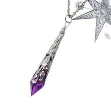 Purple Crystal Gothic Pendant Necklace Antique Silver Necklace Witch - AQ-1182 - Xem 5