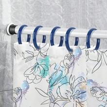 Qulable Navy Blue Shower Curtain Hooks - 12 Pcs Circular Plastic Shower Curtain Rings For Bathroom - O Shaped Dark Blue Shower Hooks Rings For Shower Curtain Rod,NavyBlue - 海軍藍 - 查看 7