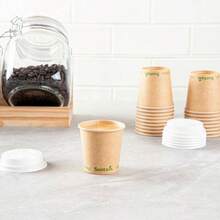 Sustain - Tazas calientes de 4 onzas, 50 tazas de caf de una sola pared, tapas se venden por separado, revestimiento de PLA a prueba de fugas, taza de papel kraft compostable, tolera - 118,29 ml + 50 - Ver 7