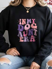 In My Dog Aunt Era, Dog Aunt Long Sleeve Sweatshirt - Black 2 - View 2