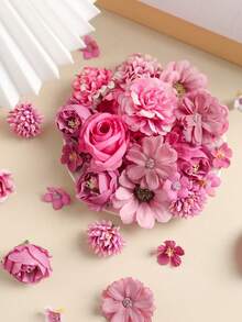 50 piezas de flores y rosas artificiales (2,3 cm - 7,9 cm) - Ideal para bodas, decoración del Día de San Valentín, decoración del hogar, centros de mesa para fiestas, coronas, decoración de mesas, adornos de ropa, fiestas, bodas, aniversarios, centros de mesa - Multicolor - Ver 11