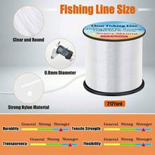 Cuerda de pesca fuerte transparente, alambre de pesca de 0.3 mm, 0.45 mm, 0.8 mm, alambre para colgar cuerda de nailon resistente para colgar decoracin de globos y manualidades - 0,8 milímetros. - Ver 3