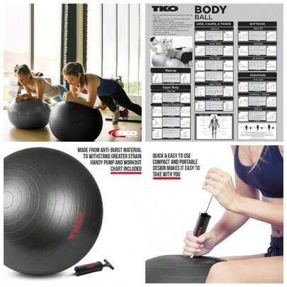 Anti - Burst Large Exercise Ball with Pump u2013 65 or 75 Balance Ball/Stability Ball Workouts, Physical, Yoga, Sitting, and More