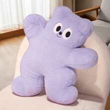 Almohada de peluche de dibujos animados con forma de oso, juguetes de peluche suaves para adultos, decoración del hogar - Morado - Ver 5