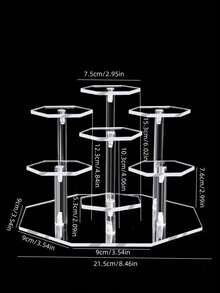 1 Soporte de exhibición clásico de acrílico, Gabinete de exhibición de miniaturas de 3/4/7 niveles, Soporte de producto octagonal y redondo, Adecuado para figuras de acción, cosméticos, perfumes, estatuas, joyas, coleccionables - Independiente, sin electricidad requerida, Exhibición de muñecas en miniatura, Exhibición de productos, Bolsa de maquillaje, Artículo de viaje esencial - transparente - Ver 11