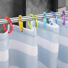 Colorful Shower Curtain Hooks - 12 Pcs Circular Plastic Shower Curtain Rings For Bathroom - O Shaped Transparent Rainbow Color Shower Hooks Rings For Shower Curtain Rod,TransparentColorful - TransparentColorful - View 6