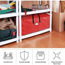 Bolsas de almacenamiento para rbol de Navidad, juego de 2 bolsas tejidas para rboles artificiales de hasta 16 pies, protege las decoraciones navideas de daos por rojo - Rojo con asas negras - Ver 5