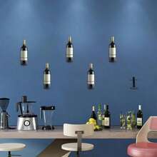 Y8PCS Wine Bottle Rack 3.4 Inner Diameter Wall Mount Wine Rack Black Metal Single Bottle Display Holder with Screws for Home Kitchen Bar - Negro - Ver 3