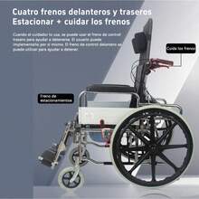 Silla De Ruedas Ligera Plegable Y Totalmente Reclinable - Negro1 - Ver 6