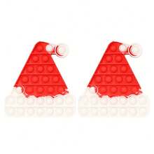Roter Weihnachtsmann Hut Bubble Dekompressions-Puzzle Spielzeug, Fingerspielzeug, modisches Bubble Stressabbau Spielzeug für Erwachsene und Kinder, Party Spiel Dekoration Geschenk für Weihnachten, Halloween, Entspannungsspielzeug, Urlaubsgeschenk geeignet für Jungen, Mädchen, Kinder und Erwachsene, Spaß Knall- und modisches Spiel