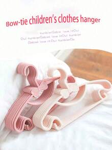 10pcs/20pcs/30pcs Children's Hangers, Lightweight Plastic Hangers With Anti-Slip Design, Suitable For Children's Shirts, Pants, Skirts And Coats. Flat And Space-Saving Structure, Suitable For Wardrobe Organization In Bedrooms, Laundry Rooms And Children's Rooms. Multi-Functional Dry And Wet Dual-Purpose Bow Hanger - A Great Gift For Home Storage - Multicolor - View 3