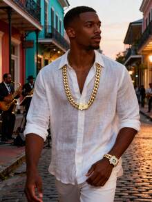14mm Gold Cuban Link Chain And Bracelet Set 14K Gold Plated - 316L Stainless Steel Never Tarnish Waterproof With Vacuum Iced Diamond S Logo Clasp, Hip Hop Necklace & Bracelet Combo - Nhiều màu - Xem 10