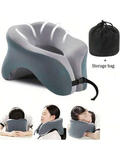 Travel Kussen Airplanes 360 Head Support, Memory Foam In Neck Airplane, Storage Bag, Adjustable Clasp Travel, Home, Office, Gaming