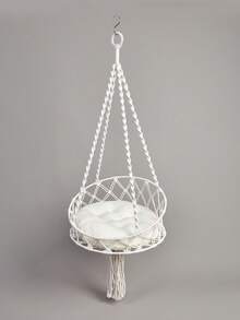 1 pieza Hamaca colgante tejida para gatos, adecuada para gatos pequeños a medianos (1-7kg), para todas las estaciones (cojín no incluido) - M - Ver 2