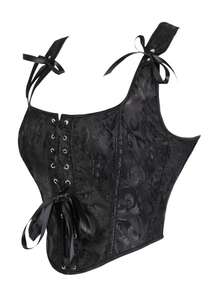 Black Plus-Size Shapewear Top, Women's Corset, Christmas Dress - 黑色 - 查看 2