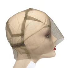 Brown/Beige Full Lace Wig Cap For Making Wig With Adjustable Stretch Straps And Guide Line Customizing Wigs Lace Cap - Multicolor - View 7