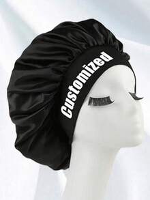 Personalized Custom Text Silk Hair-Like Soft Sleep Hat, Wide-Brim High Elasticity Head Cover, Beauty Shampoo Cap, Hair Protection Headband, Ladies Sleep Cap, Gift For Wife And Best Friend. - Multicolor - View 19