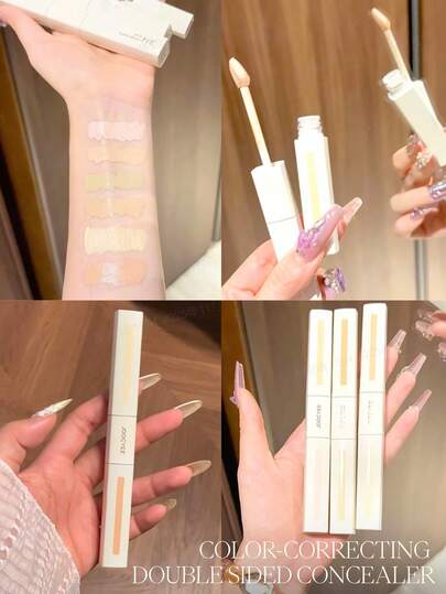 JOOCYEE Airy Wear Double Sided Concealer - Covers Spots, Acne Marks, Tear Troughs, Evens Skin Tone, Conceals Dark Circles