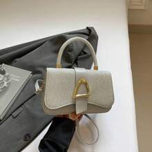 Bolso bandolera con purpurina para mujer, elegante y moderno, con correa ajustable para uso diario y viajes. - Plateado - Ver 4