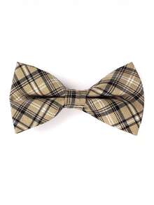 1pc Men's Asymmetrical Striped Pattern Clip-On Bow Tie, Suitable For Casual Wear And Parties - Stripe - View 11