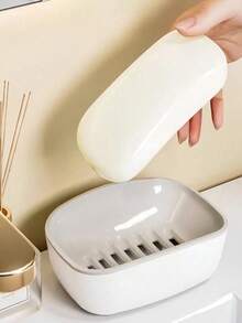 Khay đựng xà phòng 2 tầng, hộp đựng xà phòng thoát nước cho phòng tắm gia đình, khay đựng xà phòng hai lớp dung tích lớn, giá đựng xà phòng nhà vệ sinh, có thể sử dụng riêng lẻ hoặc xếp chồng lên nhau, tiết kiệm không gian. - Nhiều màu - Xem 4