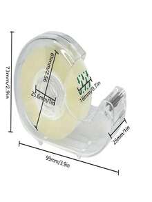 1个高品质透明蜗牛形胶带座 + 1卷透明胶带，办公用品胶带可爱文具套装，胶带座自带粘性，适用于办公室、工艺品、艺术家、剪贴簿、学校和礼品包装 - 透明 - 查看 2