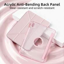 Ốp máy tính bảng gập chữ Y có thể tháo rời, tương thích với iPad 11th A16 2025 10th Air 4 5 10.9 Air 11 M2 M3 7th 8th 9th 10.2 5th 6th 9.7 Mini6 7. Tự động bật màn hình. Chân đế đa góc gập đa hướng. Khe cắm bút tích hợp. Nắp có thể tháo rời. - Hồng - Xem 5