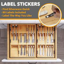 WSXC Bamboo Silverware Drawer Organizer With Labels Kitchen Utensil Tray Holder Organizer For Flatware Cutlery Spoon And Knives Drawer Storage Organization Natural 6 Slots - Natural - View 3