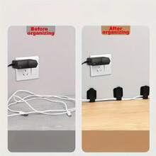 30/10pcs Cable Storage Organizer Box, Simple Multi-Functional Office Desktop Cable Organizer Clamp, Suitable For Electricians' Reusable Cable Fixer, Magic Cable Tie, Computer Cable Tie, Desk Cable Management System,Multifunctional Hook And Loop Ties, Reusable Cable Organizer - one-size - View 11