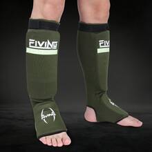 1 Pair Padded Leg Guards, Elastic Knit Structure With EVA Lining, Suitable For Muay Thai, Karate, MMA Training, Featuring Heel & Shin Protection, Washable, Great Christmas Gift