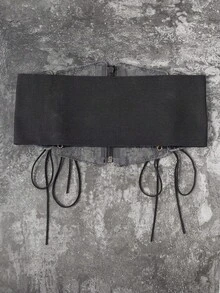 1pc Women's Renaissance Accessory Black Punk Style Drawstring Adjustable Corset Belt, Suitable For Halloween Night Or Daily Wear - Black - View 6