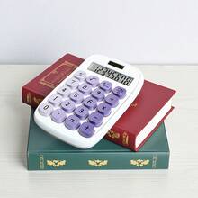 1pc Macaron Solar Dual Power 8-Digit Large Display Calculator + Retro Round Button Design, Supports Square Root/Percentage/Positive-Negative Switching, Suitable For Student Homework, Home Daily Use, Light Office Accounting, Store Cashier, Comfortable Key Feedback, No Battery Drain Or Calculation Lag, Stylish And Practical Dual-Powered, Easily Boost Daily Efficiency - Multicolor - View 8