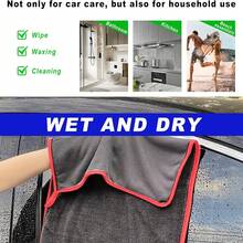 Toalla de secado de microfibra suave y de alta calidad para automóviles, súper absorbente y libre de rayones, adecuada para la mayoría de los artículos - Rojo y negro - Ver 8