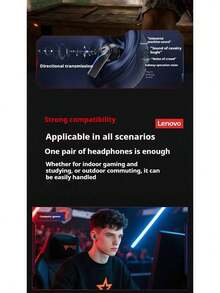 Lenovo TG101 Bluetooth Headphones - Wireless Semi-In-Ear Gaming, Low Latency, Long Battery Life, Dual Mode For Gaming And Music Listening, RGM Ambient Lighting - Moon Rock White - View 4