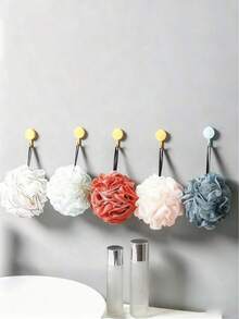 Bath Ball With Non-Spreading Bath Foam, Soft PE, For Bathing, Back Scrubbing, Pearl-Like Lathering, Bath Towel, Wash Ball, Bath Foam - Multicolor - View 4