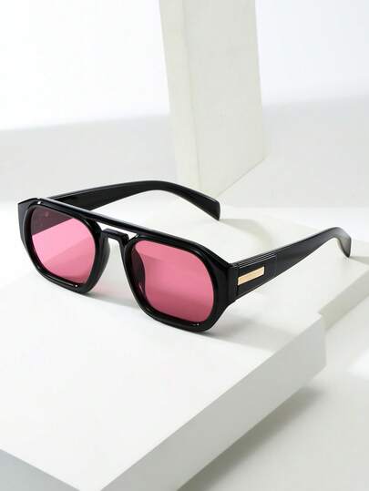 1pc Retro Double Bridge Frame High-Quality Luxury Minimalist Fashion Fashion Glasses For Men (Suitable For Driving, Travel, Casual, Outdoor Sports, Daily Use)