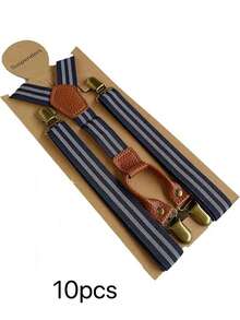 1pc Men's Y-Shape Elastic Suspenders, British Style With Metal Adjustable Buckle, 4-Clip Brace Strap Autumn-Winter Accessories Halloween Costume,Suitable For Teens, Youth,Men,Casual, Outdoor, Athletic, Vacation, Graduation Gifts, Birthday, Daily Wear - Navy Blue - View 8