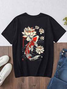Women's Casual Round Neck Letter Print Short Sleeve T-Shirt, Summer Student Youth Outfit - Minimalist English Graphic Tee Inspiring Imagination And Self-Expression - Black - View 2